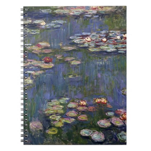 Claude Monet Impressionist Water Lillies Painting Notebook