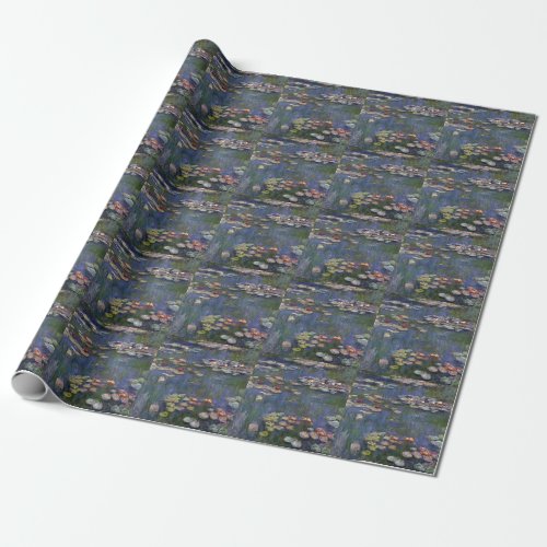 Claude Monet Impressionist Water Lillies Painting Wrapping Paper