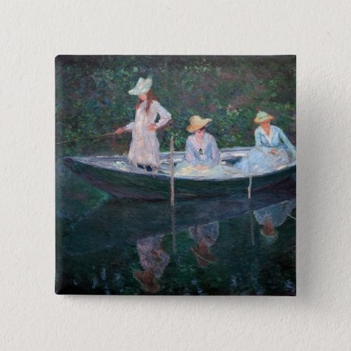 Claude Monet _ In the Norvegienne Boat at Giverny Button