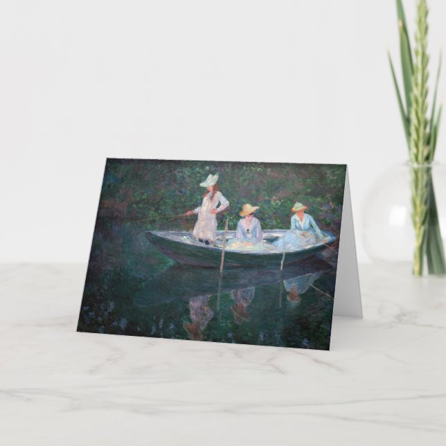Claude Monet - In the Norvegienne Boat at Giverny Card (Front)