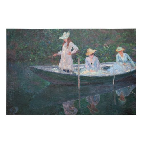 Claude Monet _ In the Norvegienne Boat at Giverny Faux Canvas Print