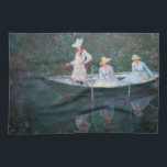 Claude Monet - In the Norvegienne Boat at Giverny Kitchen Towel<br><div class="desc">In the Norvegienne Boat at Giverny / La Barque - Claude Monet,  Oil on Canvas,  1887</div>