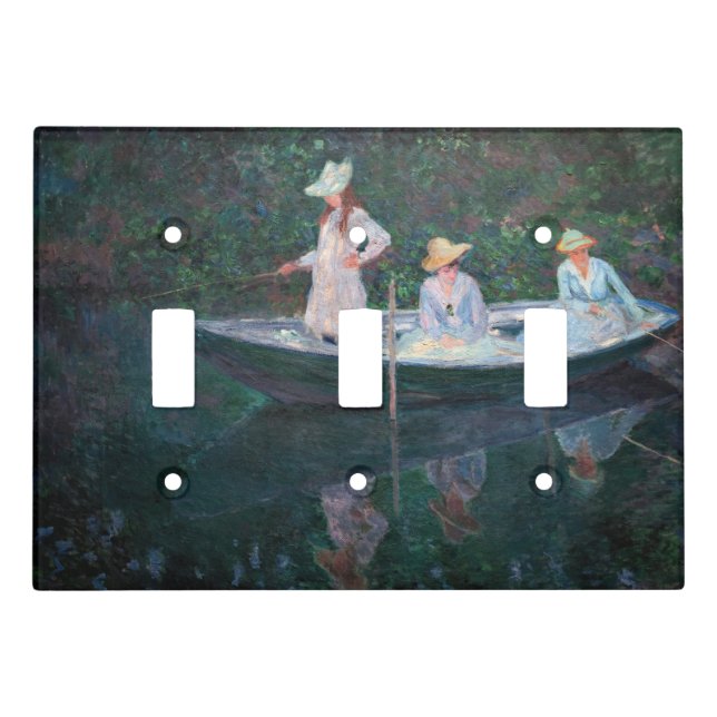 Claude Monet - In the Norvegienne Boat at Giverny Light Switch Cover (Front)