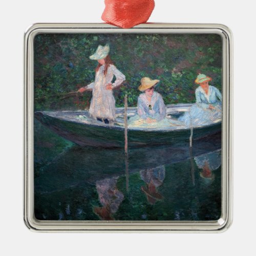 Claude Monet _ In the Norvegienne Boat at Giverny Metal Ornament