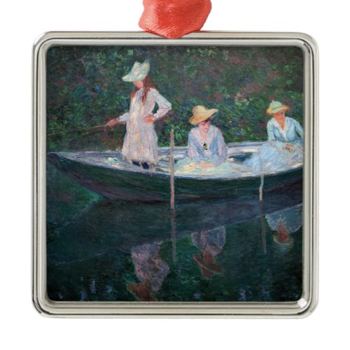 Claude Monet - In the Norvegienne Boat at Giverny Metal Ornament