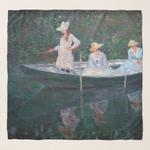 Claude Monet _ In the Norvegienne Boat at Giverny Scarf