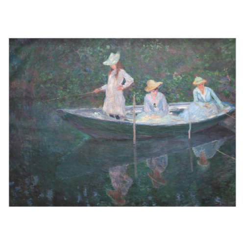 Claude Monet _ In the Norvegienne Boat at Giverny Tablecloth