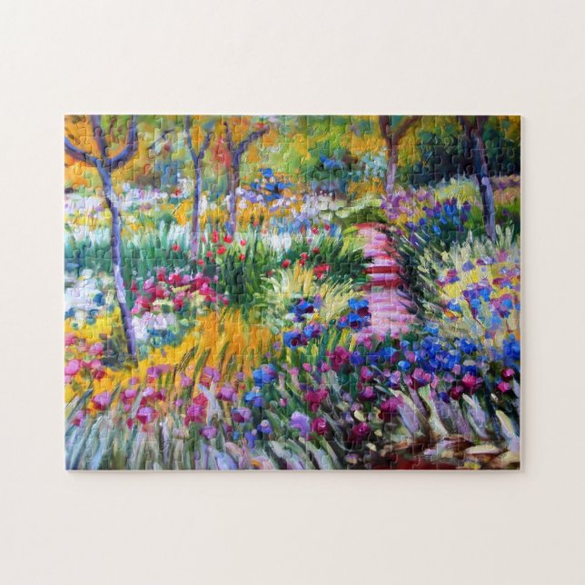 Claude Monet: Iris Garden by Giverny Jigsaw Puzzle (Horizontal)