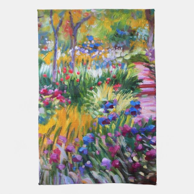 Claude Monet: Iris Garden by Giverny Kitchen Towel (Vertical)