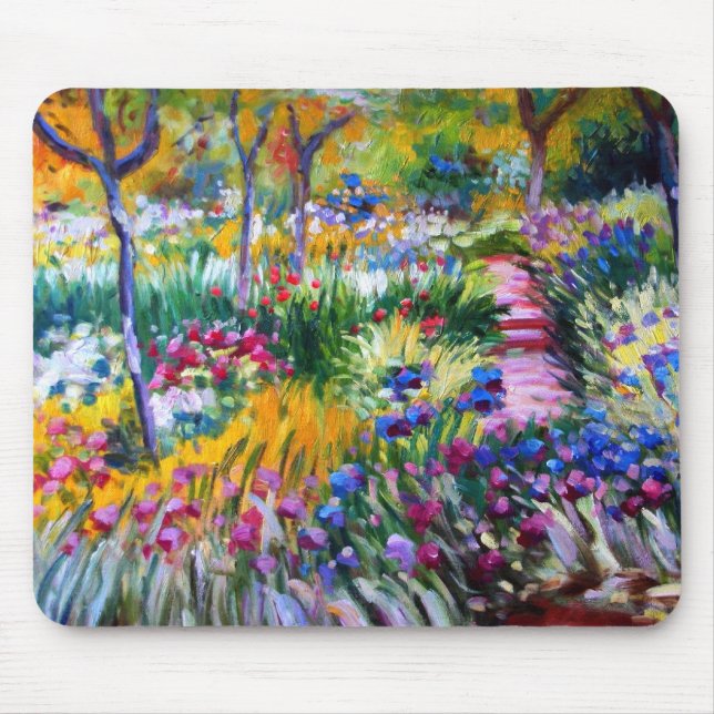 Claude Monet: Iris Garden by Giverny Mouse Pad (Front)