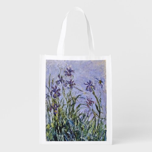 Claude Monet _ Iris Mauves Grocery Bag