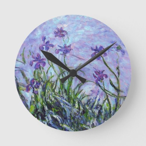 Claude Monet Iris Round Clock