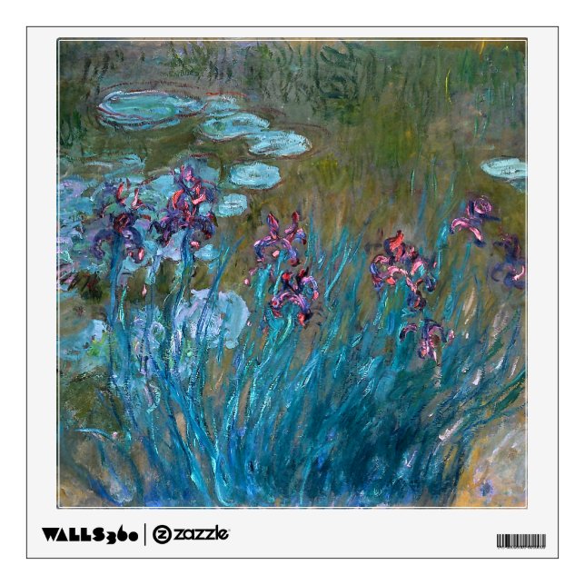 Claude Monet: Irises and Water Lilies Wall Decal (Front)