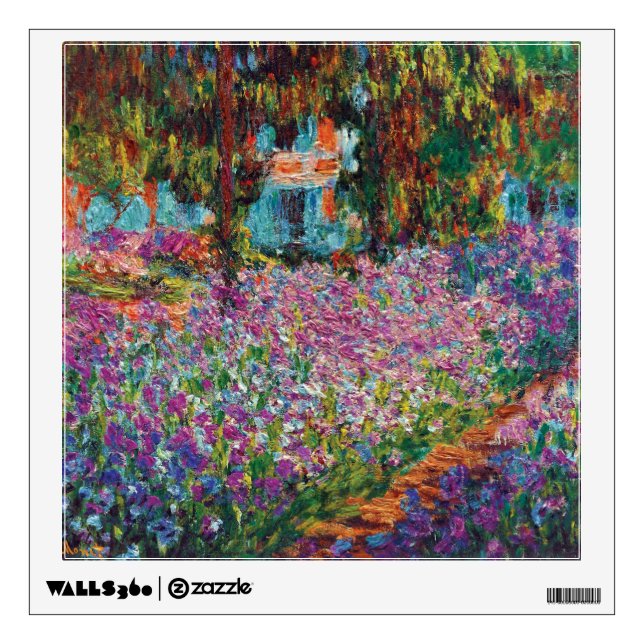 Claude Monet - Irises in Monet's Garden Fine Art Wall Sticker (Front)