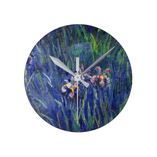Claude Monet - Irises Round Clock