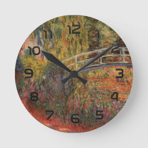 Claude Monet Japanese Bridge Giverny Art Round Clock