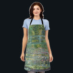 Claude Monet Japanese Bridge Water Lily Art Apron<br><div class="desc">"The Water-Lily Pond" (1899) is one of the most beloved masterpieces by Claude Monet, the pioneer of French Impressionism. This iconic painting depicts the serene beauty of his private garden in Giverny. A gracefully arched Japanese wooden bridge spans a tranquil pond covered in blooming water lilies. Monet masterfully uses a...</div>