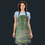 Claude Monet Japanese Bridge Water Lily Art Apron<br><div class="desc">"The Water-Lily Pond" (1899) is one of the most beloved masterpieces by Claude Monet, the pioneer of French Impressionism. This iconic painting depicts the serene beauty of his private garden in Giverny. A gracefully arched Japanese wooden bridge spans a tranquil pond covered in blooming water lilies. Monet masterfully uses a...</div>
