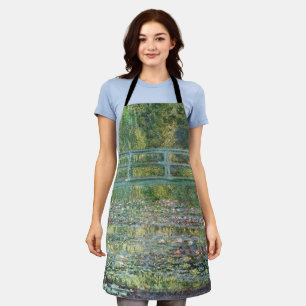 Claude Monet Japanese Bridge Water Lily Art Apron