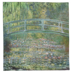 Claude Monet Japanese Bridge Water Lily Art Cloth Napkin