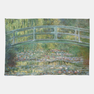 Claude Monet Japanese Bridge Water Lily Art Kitchen Towel