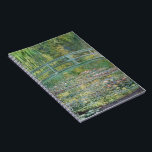 Claude Monet Japanese Bridge Water Lily Art Notebook<br><div class="desc">"The Water-Lily Pond" (1899) is one of the most beloved masterpieces by Claude Monet, the pioneer of French Impressionism. This iconic painting depicts the serene beauty of his private garden in Giverny. A gracefully arched Japanese wooden bridge spans a tranquil pond covered in blooming water lilies. Monet masterfully uses a...</div>