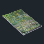 Claude Monet Japanese Bridge Water Lily Art Notebook<br><div class="desc">"The Water-Lily Pond" (1899) is one of the most beloved masterpieces by Claude Monet, the pioneer of French Impressionism. This iconic painting depicts the serene beauty of his private garden in Giverny. A gracefully arched Japanese wooden bridge spans a tranquil pond covered in blooming water lilies. Monet masterfully uses a...</div>