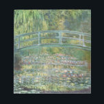 Claude Monet Japanese Bridge Water Lily Art Notepad<br><div class="desc">"The Water-Lily Pond" (1899) is one of the most beloved masterpieces by Claude Monet, the pioneer of French Impressionism. This iconic painting depicts the serene beauty of his private garden in Giverny. A gracefully arched Japanese wooden bridge spans a tranquil pond covered in blooming water lilies. Monet masterfully uses a...</div>