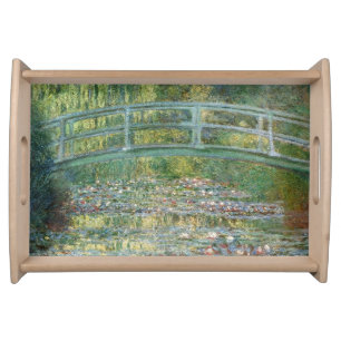 Claude Monet Japanese Bridge Water Lily Art Serving Tray