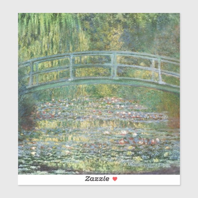 Claude Monet Japanese Bridge Water Lily Art Sticker (Sheet)