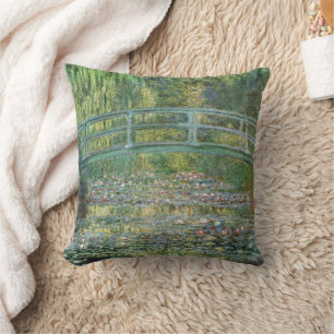 Claude Monet Japanese Bridge Water Lily Art Throw Pillow