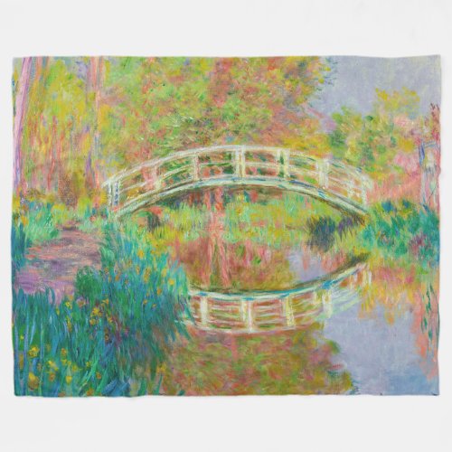 Claude Monet _ Japanese Footbridge Giverny Fleece Blanket
