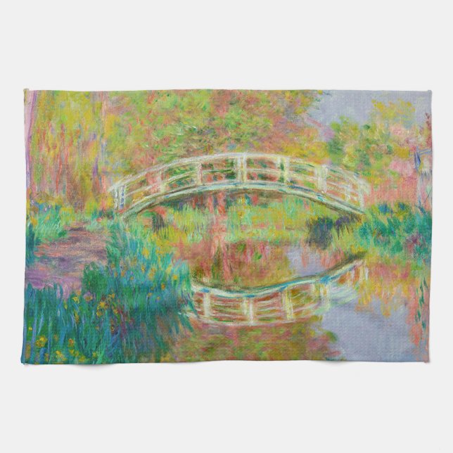 Claude Monet - Japanese Footbridge, Giverny Kitchen Towel (Horizontal)