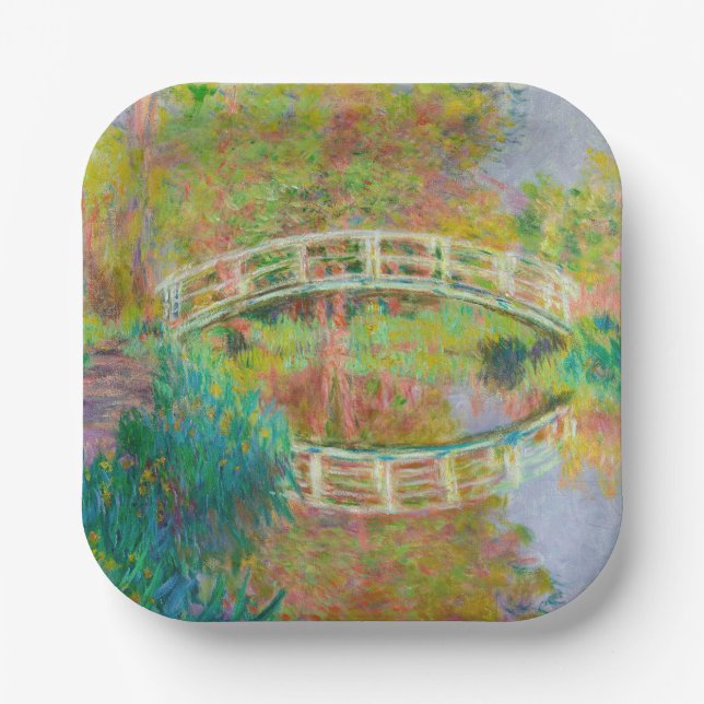 Claude Monet - Japanese Footbridge, Giverny Paper Plates (Front)