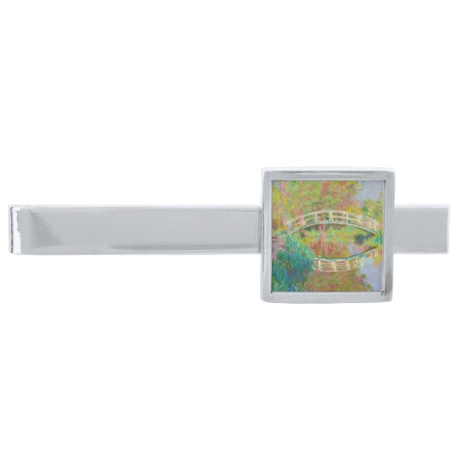 Claude Monet - Japanese Footbridge, Giverny Silver Finish Tie Bar (Front)