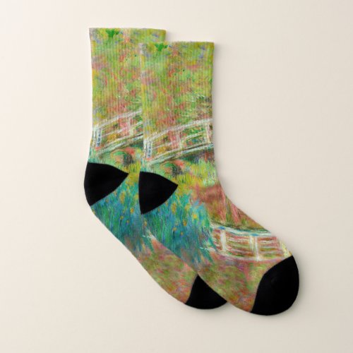 Claude Monet _ Japanese Footbridge Giverny Socks