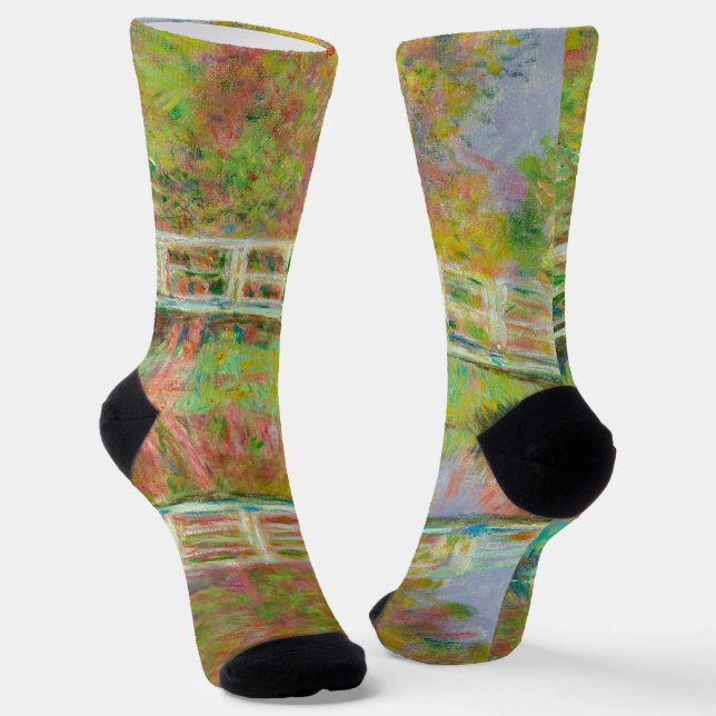 Claude Monet - Japanese Footbridge, Giverny Socks (Angled)
