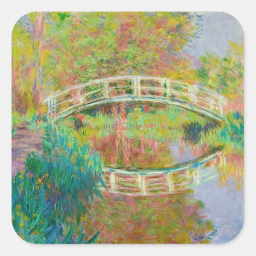 Claude Monet _ Japanese Footbridge Giverny Square Sticker