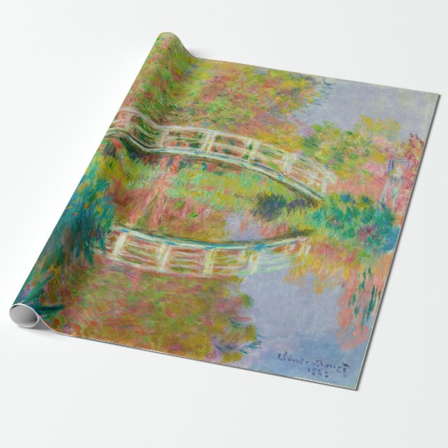 Claude Monet - Japanese Footbridge, Giverny Wrapping Paper (Unrolled)