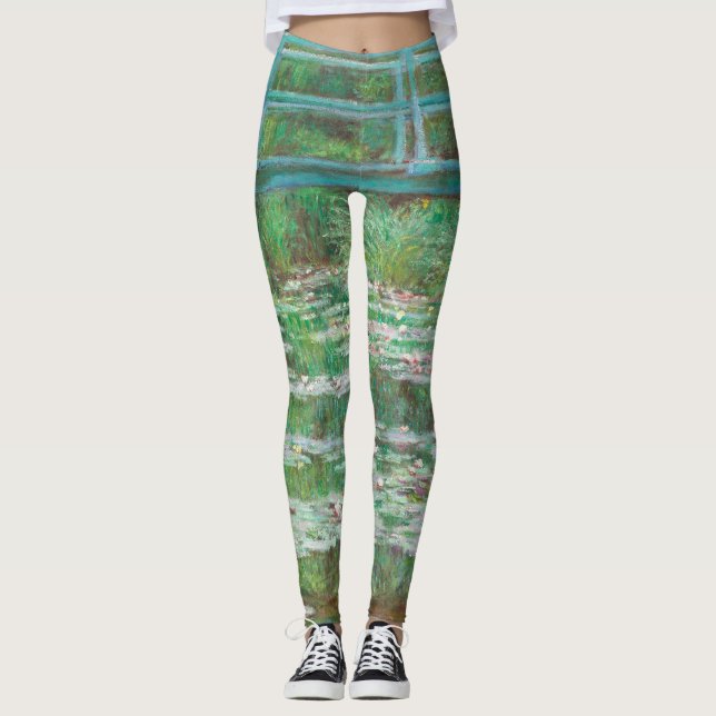 Claude Monet Japanese Footbridge. Impressionism Leggings (Front)