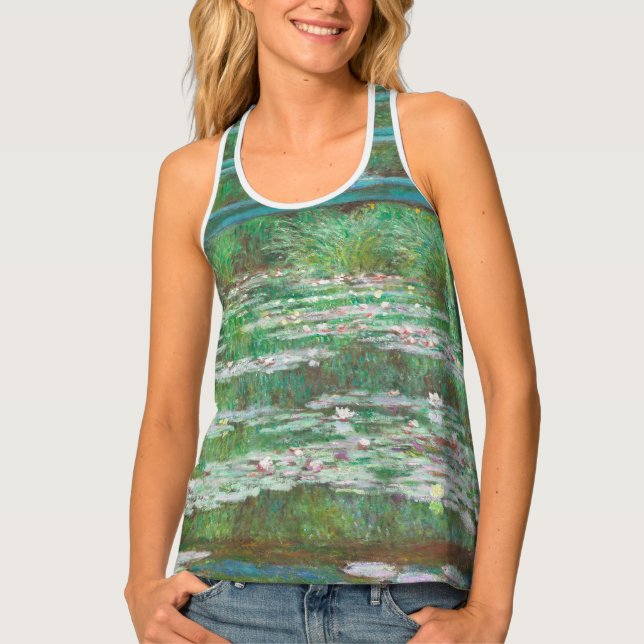Claude Monet Japanese Footbridge. Impressionism Tank Top (Front)