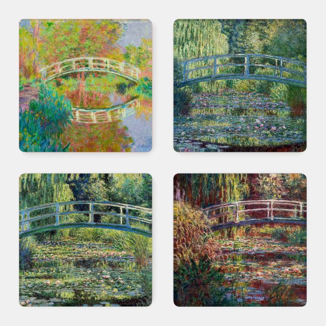 Claude Monet - Japanese Footbridge in Giverny Coaster Set (Set)