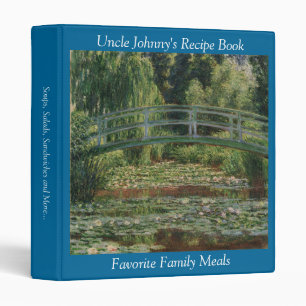 Claude Monet Japanese Footbridge & Water Lily Pool 3 Ring Binder