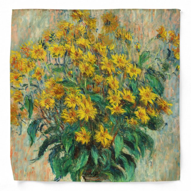 Claude Monet - Jerusalem Artichoke Flowers Bandana (Front)