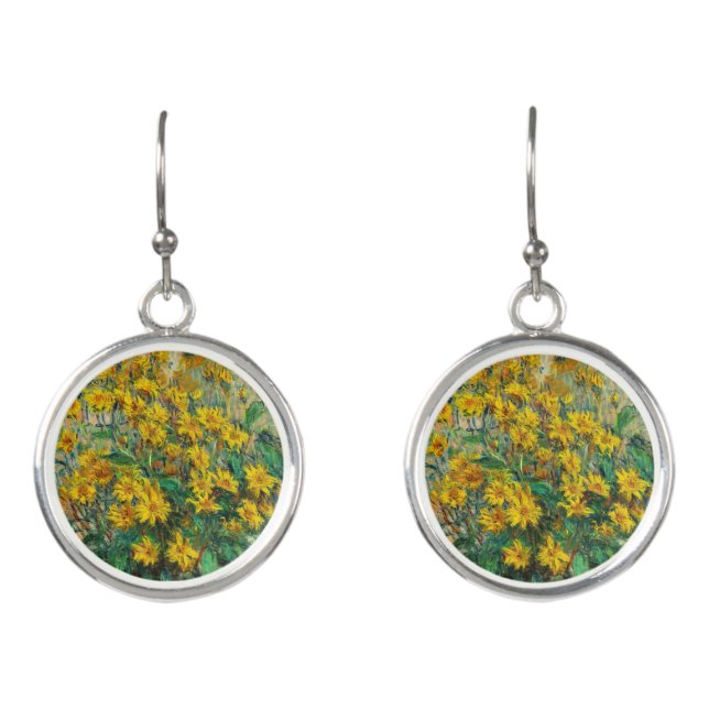 Claude Monet - Jerusalem Artichoke Flowers Earrings (Front)