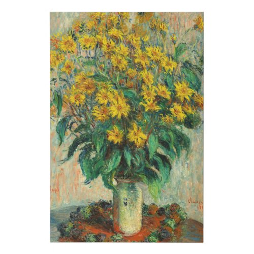 Claude Monet _ Jerusalem Artichoke Flowers Faux Canvas Print