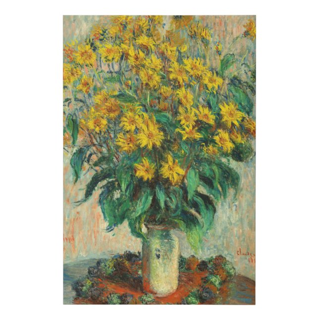 Claude Monet - Jerusalem Artichoke Flowers Faux Canvas Print (Front)