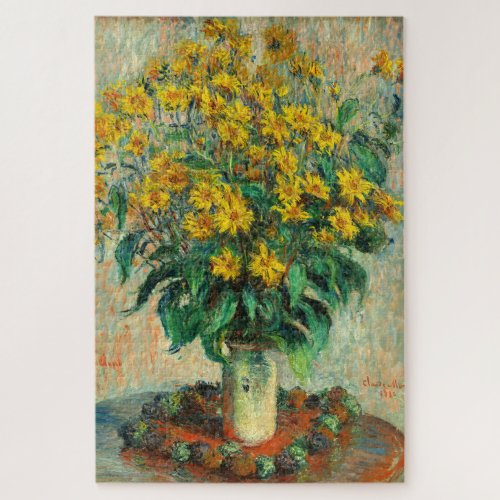 Claude Monet _ Jerusalem Artichoke Flowers Jigsaw Puzzle