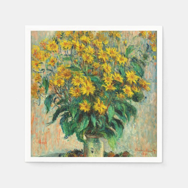 Claude Monet - Jerusalem Artichoke Flowers Napkins (Front)