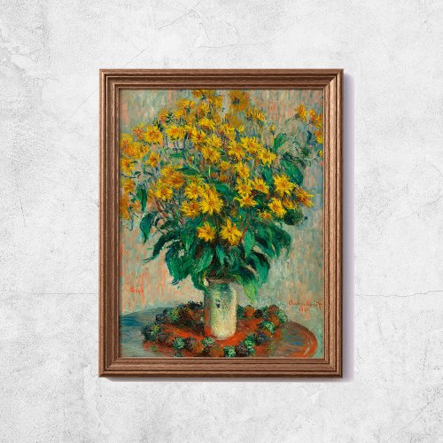 Claude Monet Jerusalem Artichoke Flowers Old Art Poster